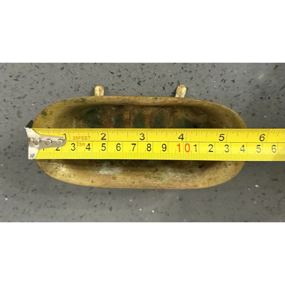 VTG Miniature Solid Brass Claw Foot Bath Tub Dollhouse Soap Dish Planter Holder